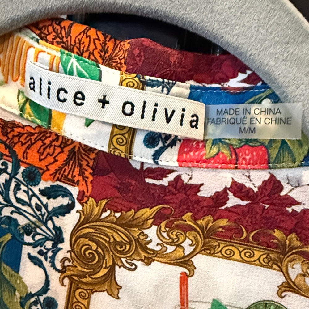 Alice + Olivia Willa Patterned Button Down Silk S… - image 6